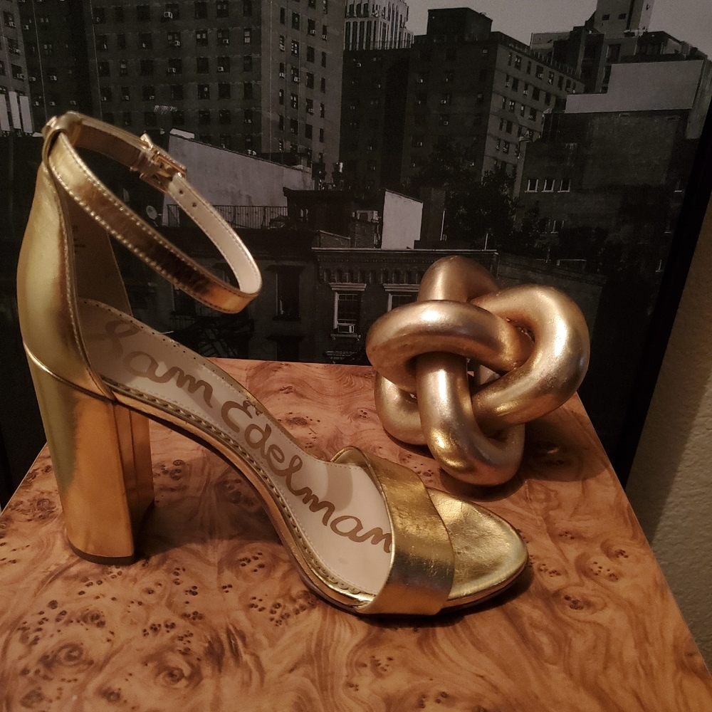 Sam Edelman Molten Gold Soft Metallic Sandal